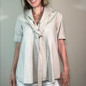 Vintage Sailor Silhouette Pastel stripe Blouse Union Made